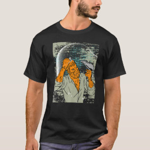 Mens Retro Wolf Outfit Halloween Werewolf   T-Shirt