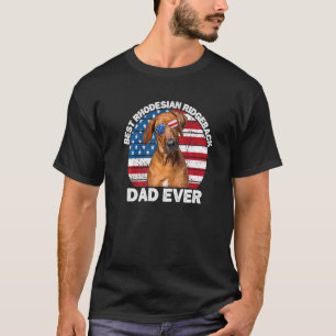 Mens Rhodesian Ridgeback Dad American Flag Dog Ow T-Shirt