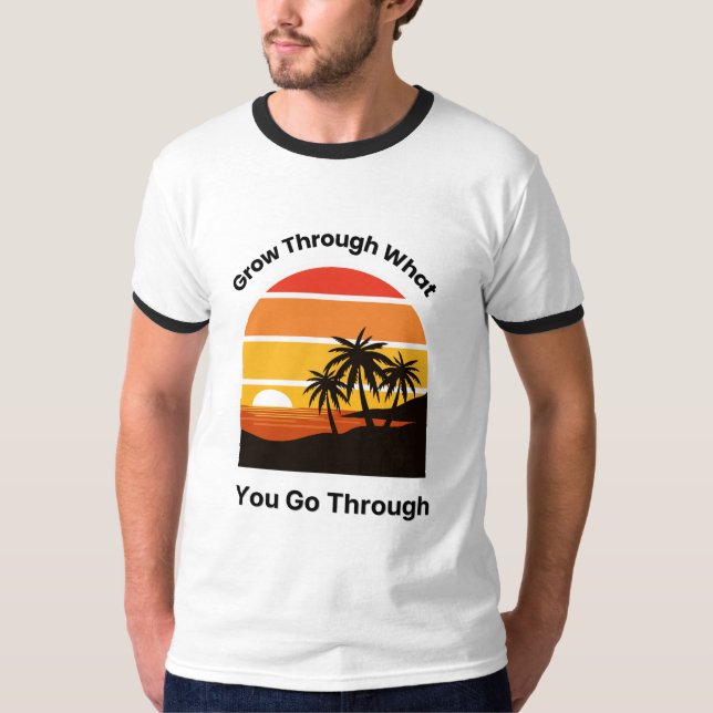 Men's Ringer T-Shirt Positive Mindset Gift for Men (Front)