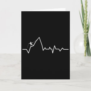 Mens Rock Climbing Heartbeat - Climber Mountain Sp Card