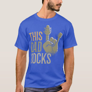 Mens Rock Electric GuitarDad RocksFunny Fathers Da T-Shirt