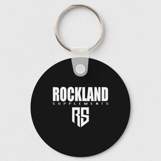 Mens Rockland Supplements Gym Fitness Workout Body Key Ring (Front)