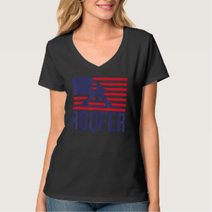 Mens Roofer American Flag Mens Roofing 1 T-Shirt