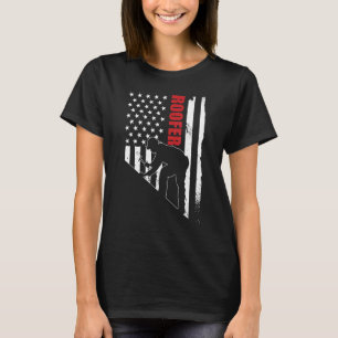 Mens Roofer American Flag Roofing Apparel Roofing T-Shirt