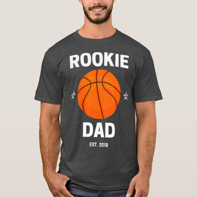 Mens Rookie Dad Basketball Lover 2018 New Dad To T-Shirt (Front)