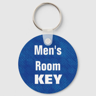 Men's Room Keychain - Blue and Black