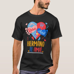 Mens Rosa Azul HERMANO te Ama Gender Reveal T-Shirt