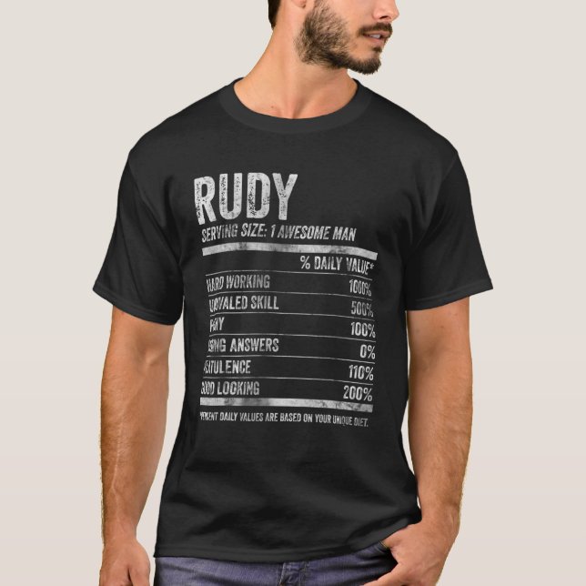Mens Rudy Nutrition Personalised Name Funny Name F T-Shirt (Front)