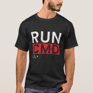 Mens RUN CMD Programmer System Admin Computer Scie T-Shirt