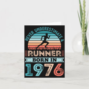 Mens Runner Born In 1976 50th Birthday Running Card