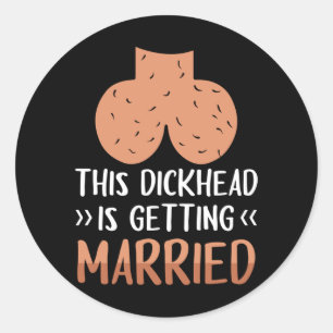 Mens Sack Face Stag Night Funny Embarring Gift Classic Round Sticker