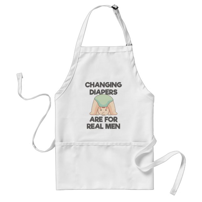 Mens SAHD Stay Home Dad Changing Diapers Real Men Standard Apron (Front)