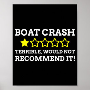 Mens sailor & funny boat crash performance poster
