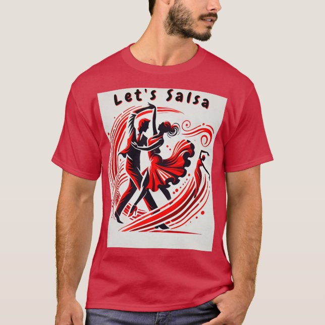 Men's Salsa Dance T-Shirt Striking Let's Salsa (Front)