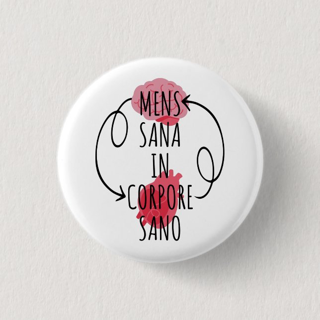 Mens Sana In Corpore Sano - Mental Health Matters 3 Cm Round Badge (Front)