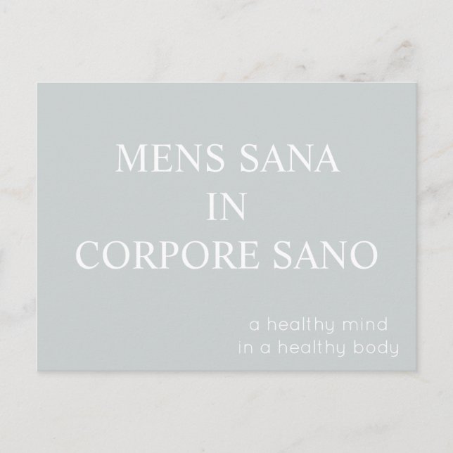 Mens Sana In Corpore Sano Postcard - Grey (Front)