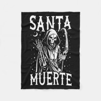 Mens Santa Muerte Grim Bone Dia De Los Muertos Fleece Blanket