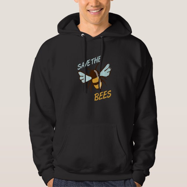 Mens Save The Beas Beekeeper Apiaries Honeybee Api Hoodie (Front)