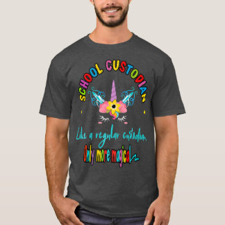 Mens School Custodian Unicorn Janitor Thank You T-Shirt