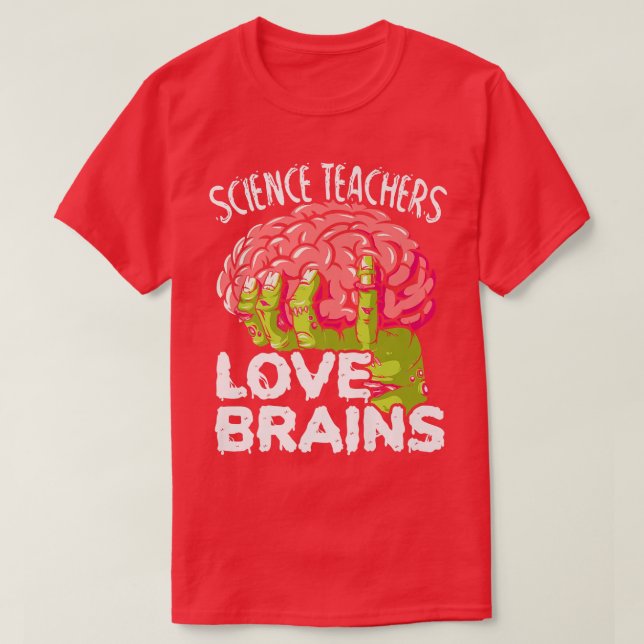 Mens Science Teachers Love Brains Premium  T-Shirt (Design Front)