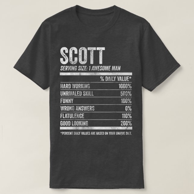 Mens Scott Nutrition Personalized Name  Funny Name T-Shirt (Design Front)