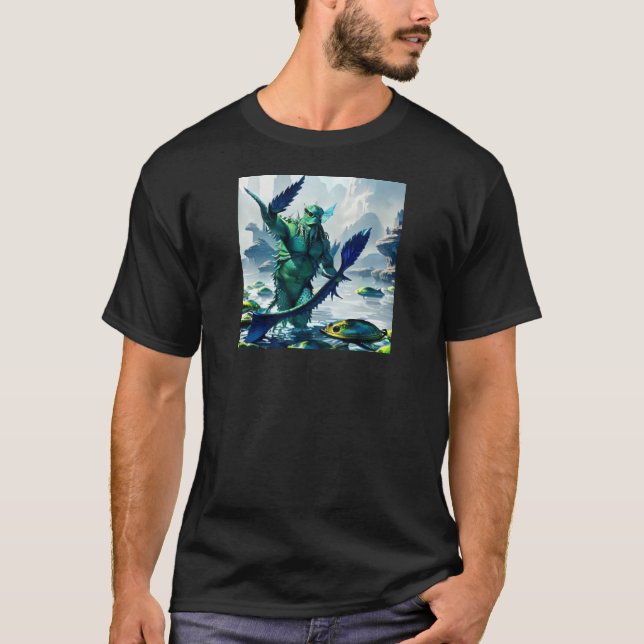 Mens Sea Monster T-shirt by Juan Cabana  (Front)