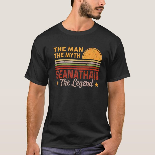 Mens Seanathair The Man Myth Legend Retro Grandpa  T-Shirt (Front)
