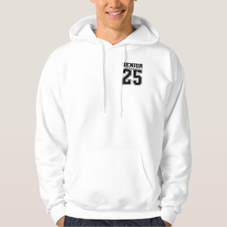 Men's Senior Class of 2025 White and Black Hoodie 
