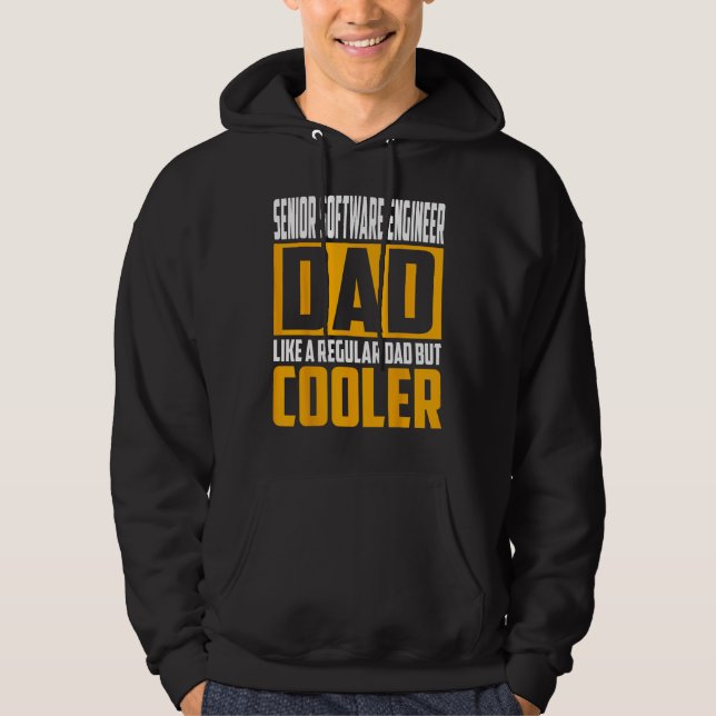 Mens Senior Software Engineer Dad   Like a Regular Hoodie (Front)