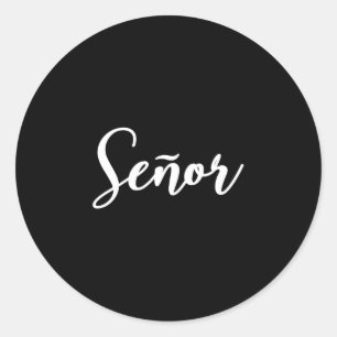Mens señor spanish mr husband wife wedding señora classic round sticker