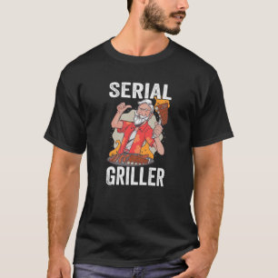 Mens Serial Griller Barbecue Smoking Meat BBQ Gril T-Shirt