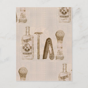 mens shaving postcard
