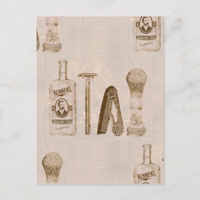 mens shaving postcard (Front)