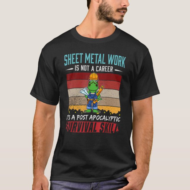 Mens Sheet Metal Worker Is Not A Career Metal Lock T-Shirt (Front)