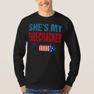 Mens She's My Firecracker His And Hers 4th July Ma T-Shirt