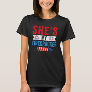 Mens She's My Firecracker His And Hers 4th July Ma T-Shirt