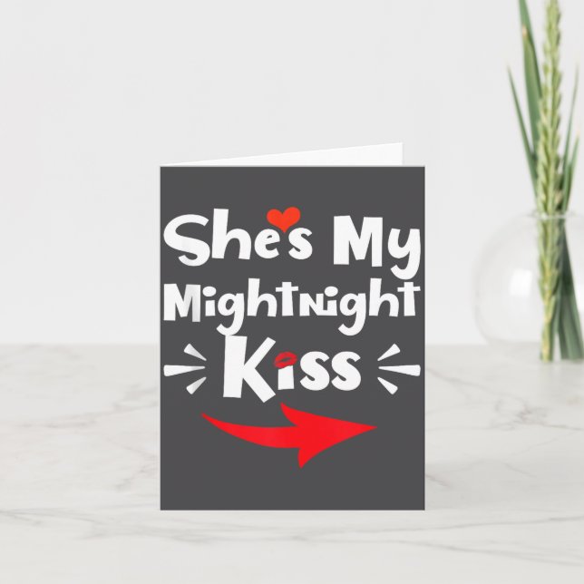 Mens She's My Midnight Kiss Happy New Year Matchin Card (Front)