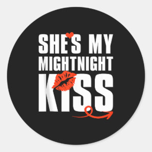 Mens She's My Midnight Kiss Happy New Year Matchin Classic Round Sticker