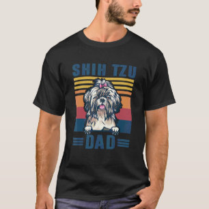 Mens Shih Tzu Dad Father Retro Beagle Dog Dad T-Shirt