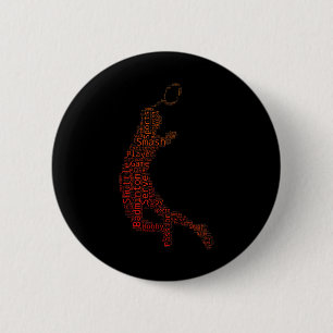 Mens Shuttle Badminton Squash Badminton Player  6 Cm Round Badge