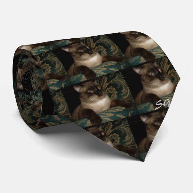 Men's Siamese Cat Tie (Rolled)