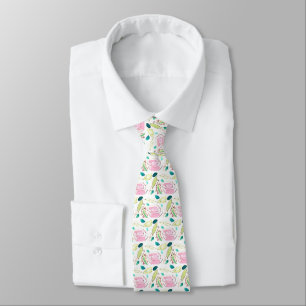Men's silk tie, flowers, pastels tie