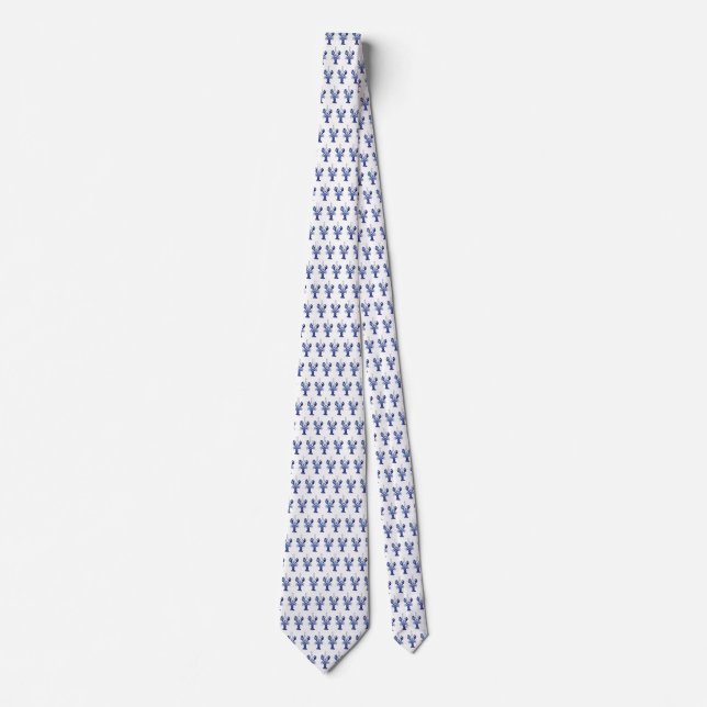 Men's silk tie, navy, blue lobster tie (Front)