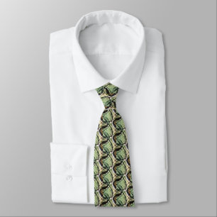 Men's silk tie, sage green with abstract design tie