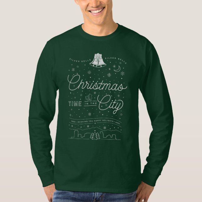 Men's Silver Bells Christmas Long-Sleeve Shirt (Front)