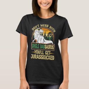 Mens Single Dad Rex Saurus Father's Day Vintage Di T-Shirt