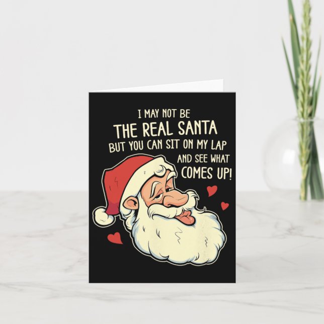 Mens Sit On My Lap Funny Rude Xmas Naughty Christm Card (Front)
