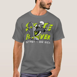 Mens Skateboard Skeleton T-Shirt