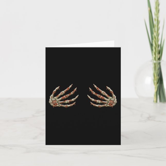 Mens Skeleton Hands Women - Spooky Halloween Rock  Card (Front)