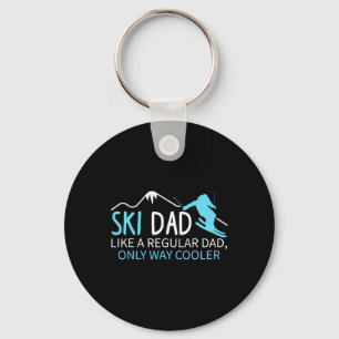 Mens Ski Dad Funny Skier Winter Sports Snow Skiing Key Ring